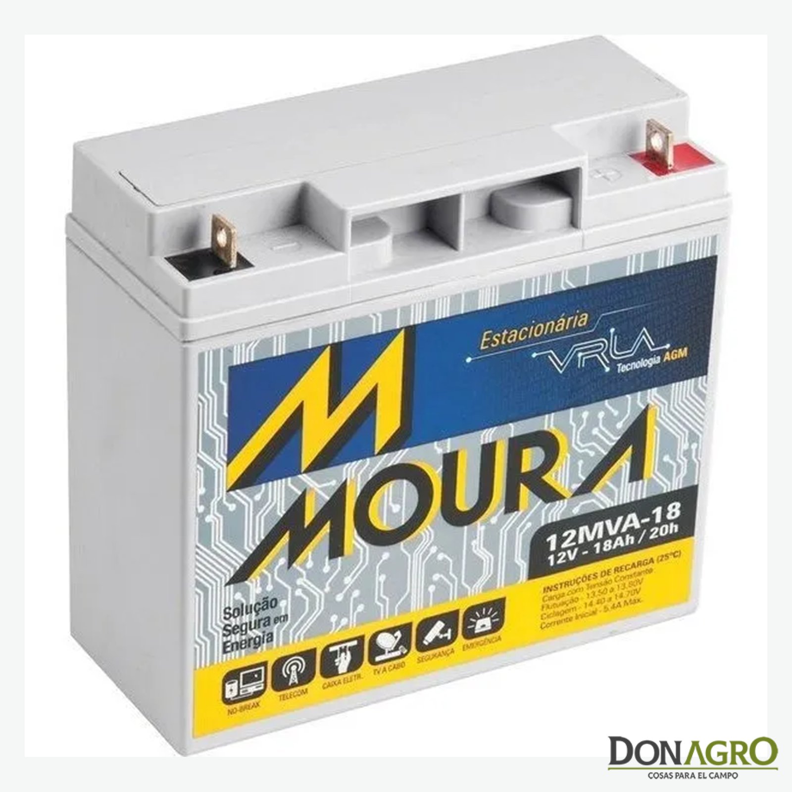 Bateria de Gel 12v 18 Amp. Moura