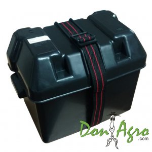 Caja porta Bateria hasta 75 Amp con tapa y correa