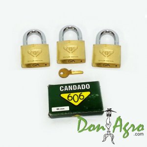 Candado 606 65mm amaestrado 3 unidades