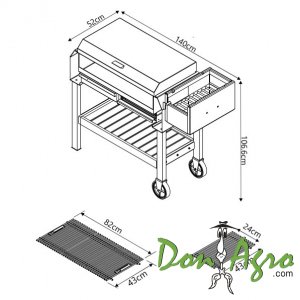 Parrilla Tromen Pampeana con Base y Fogonero